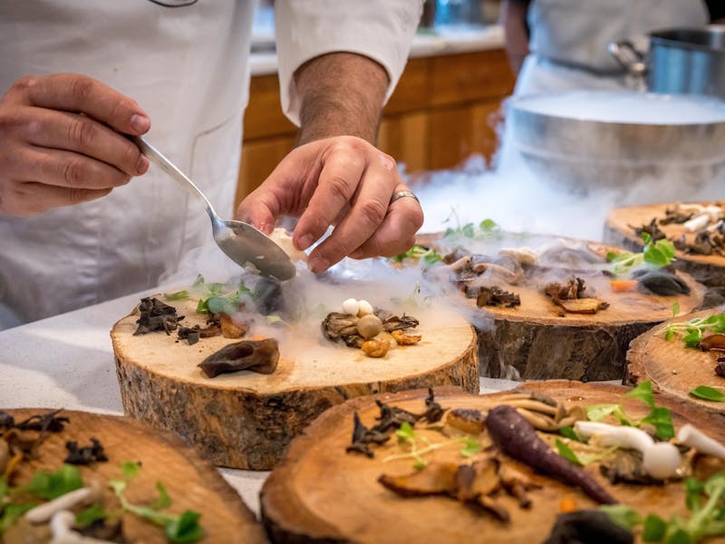 Professional restaurant table setup